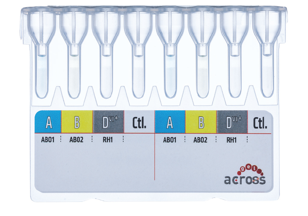 Cartela Across Gel<sup>®</sup>  Double ABO/D<sup>vı+</sup>